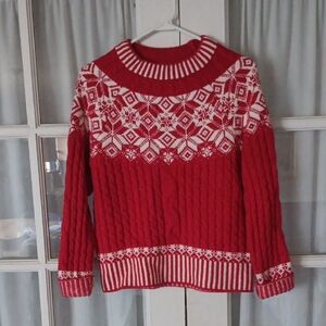 St. John's Bay Red and White Knit Sweater
